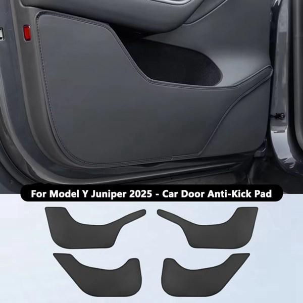 Tesla Model T PU Leather Car Door Kick Mats, 4 Colors Available: Black