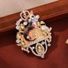 Broche Château de Diamant Chat Mode Design Féminin Mignon Animal Broche Haut de Gamme Nouveau Corsage