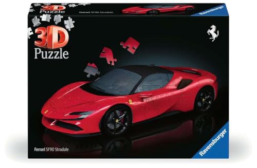 Ravensburger 3D Puzzle Ferrari SF90 Stradale, 108 Pieces, Finished Size: 25.1cm (10.9 ), Product Number 11576 1, Ages 8+ [Puzzle, 3D Puzzle, Gift (Bir