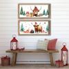 2PCS Christmas Highland Cow Picture Farmhouse Wall Decoration Rustic Wood Print Cow Art Wall Decor Christmas Decoration