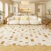 Irregular Shapes Carpets for Living Room Thick Anti-slip Lounge Mat Fluffy Soft Study Rug Cream Style Bedroom Decor Plush Carpet