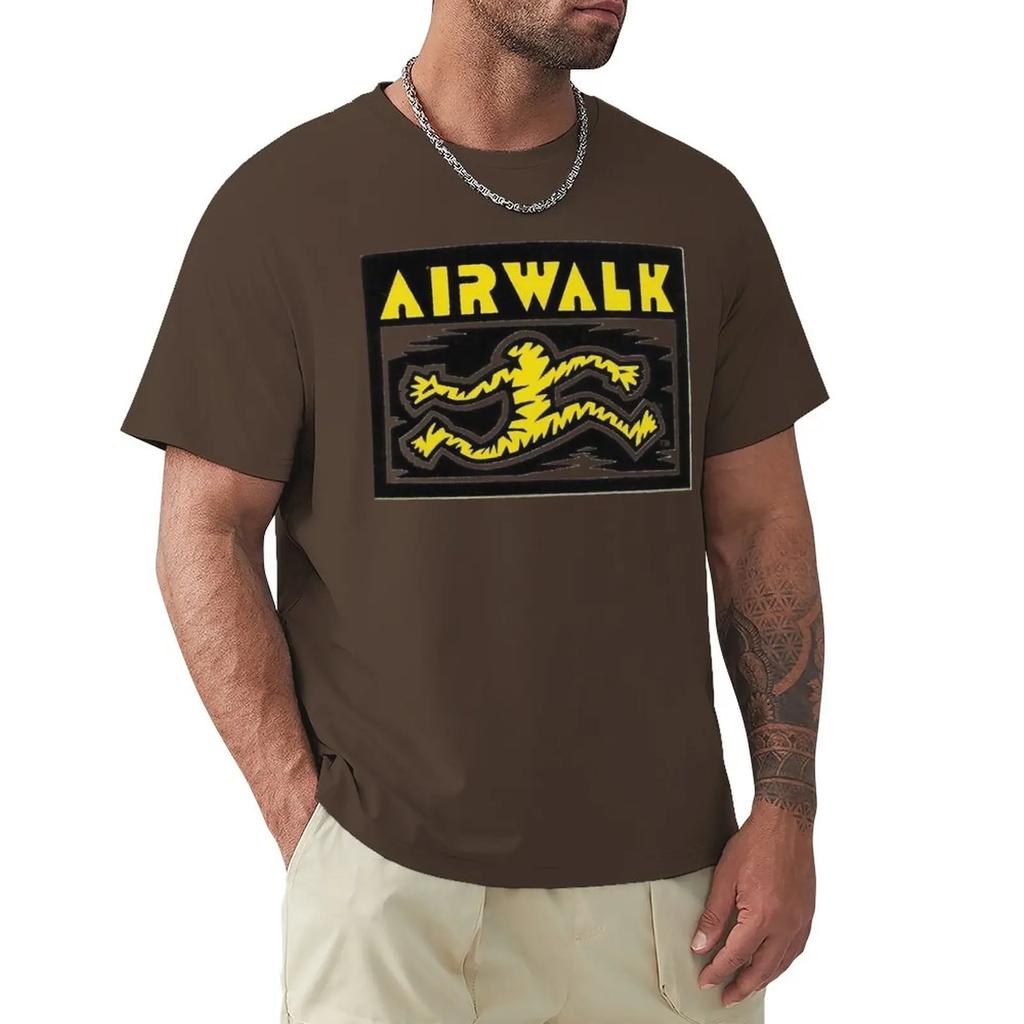 Laufender Mann Airwalk Schuhe Skateboard Design Classic TShirt Graphics Oversizeds Black T Shirts for Men