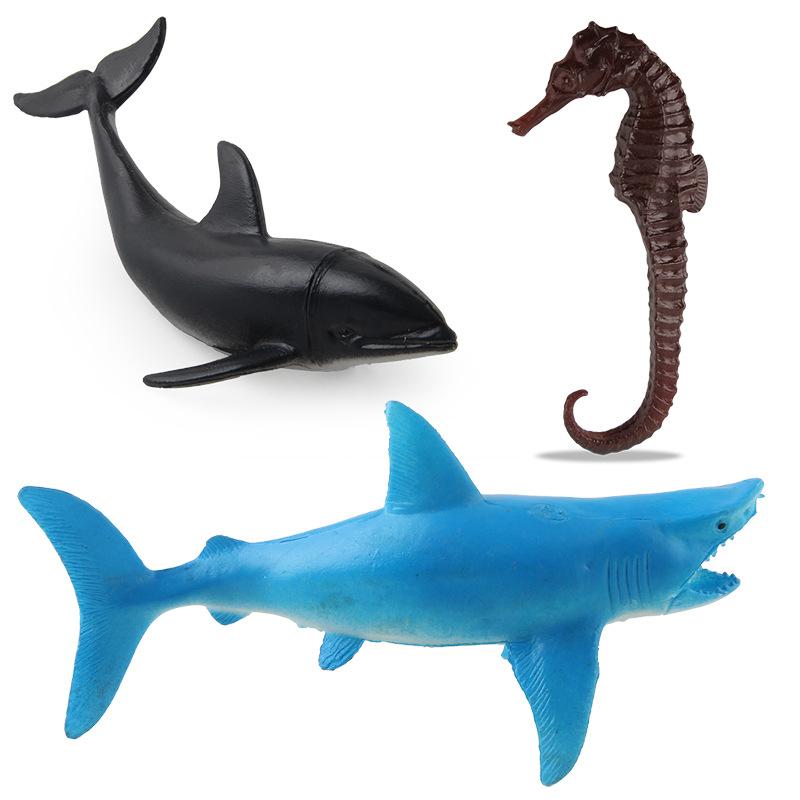 5-Piece Set Of Simulated Marine Life Animal Models, Seahorse Whale Hollow Model Ornament Toys
