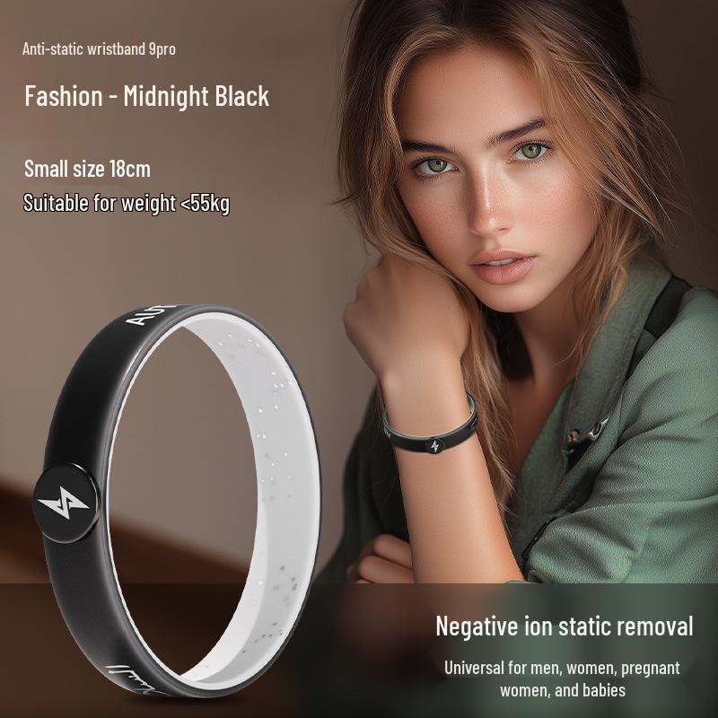 Wireless Anti-Static Silicone Bracelet: Fashionable Negative Ion Wristband for Men and Women