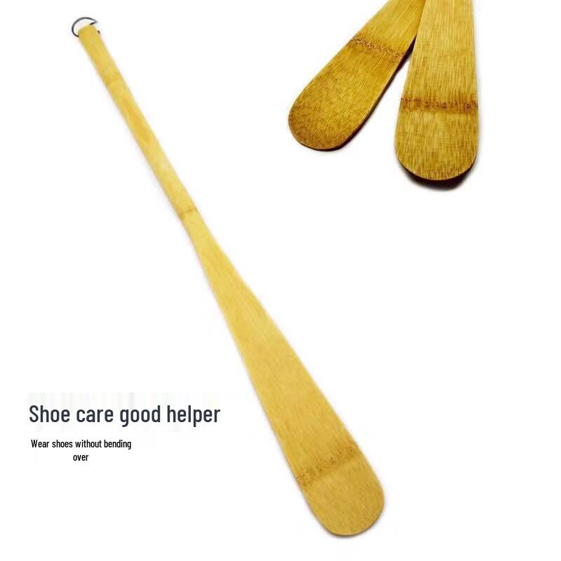 Ergonomic Long Wooden Shoehorn & Bamboo Back Scratcher Set