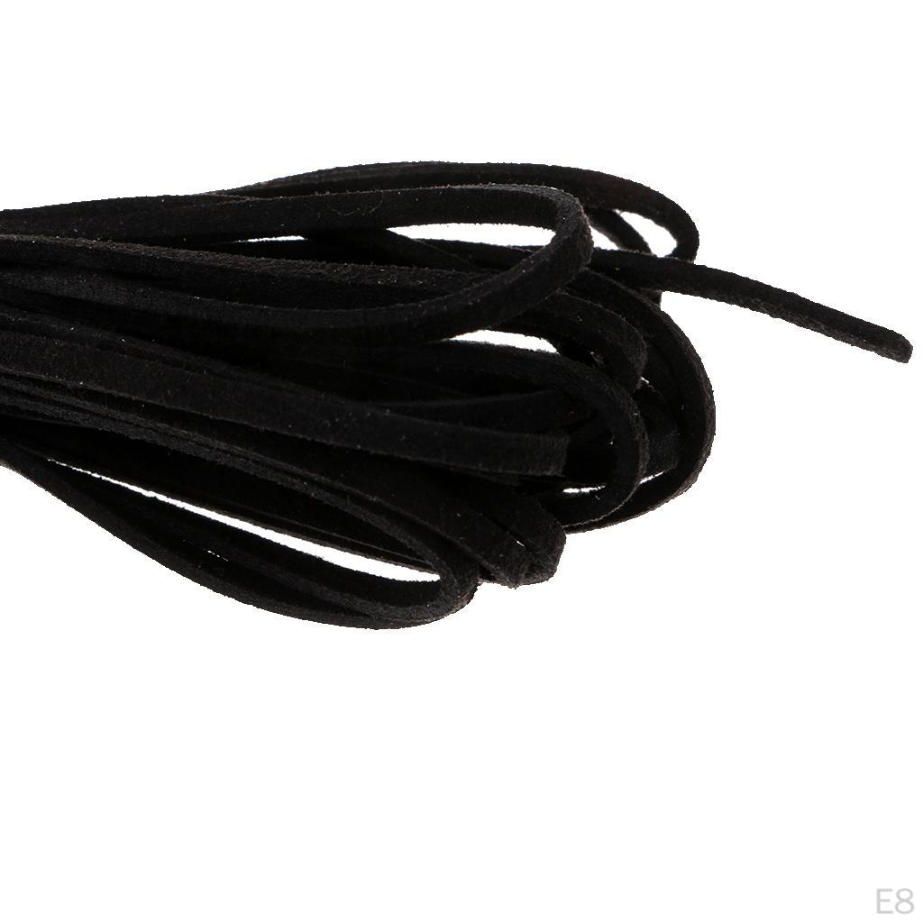 2 Pcs 2mm Flat Leather Beads Thread Suede Cord String for DIY Jewelry Crafts