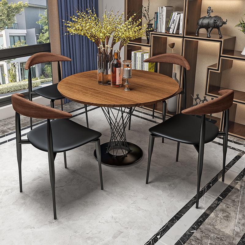Nordic Metal Dining Chair Simple Endorsement Table and Chair Italian Retro Leisure Restaurant Chair