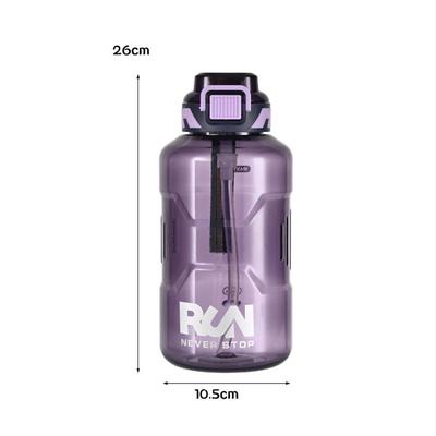 Tragbare Sport-Wasserflasche mit großem Fassungsvermögen, Strohhalm und Griff