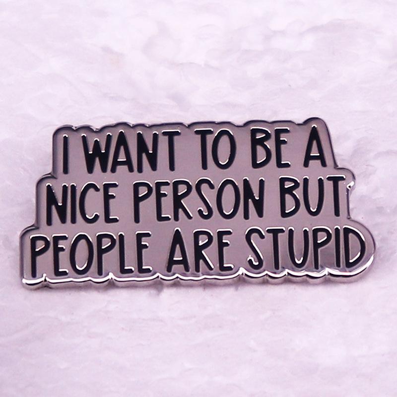 Hobby Language Metal Brooch Badge