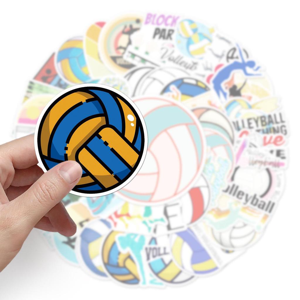 50 Waterproof Volleyball Graffiti Stickers for Phone Cases, Skateboards, and Luggage
