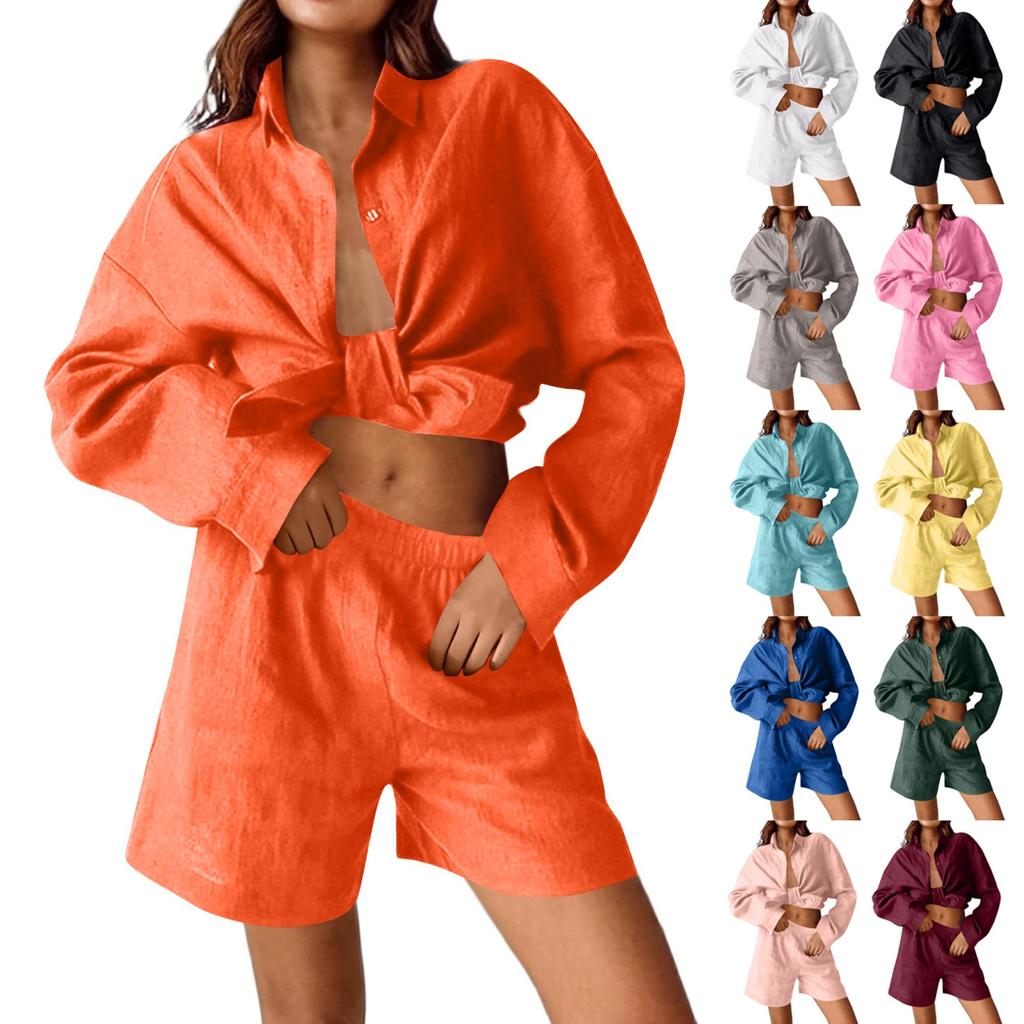 Women's 2 Piece Outfits Sets Ruched Short Sleeve Tops  Wide Leg Pants Tracksuit Sets