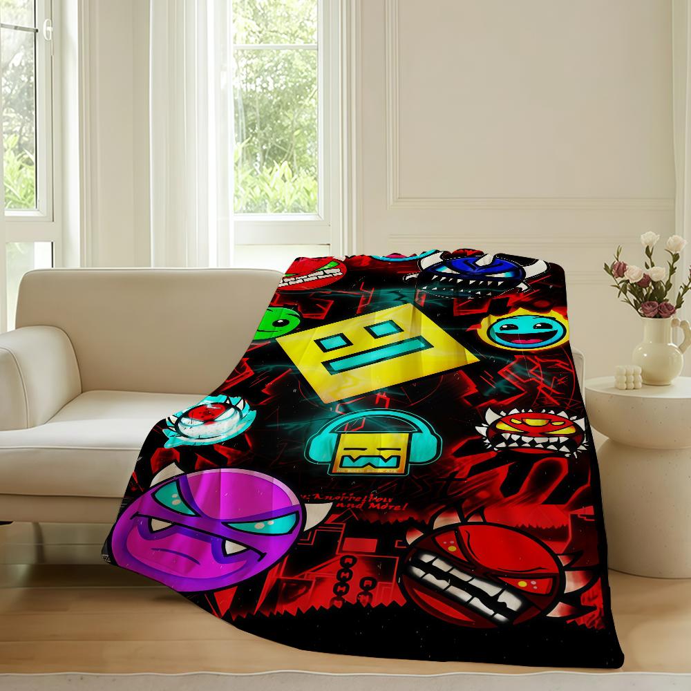 Video game G Geometry D Dash Blanket For Sofa Office Bed Plane Travel Sleep Read Relax Camping Soft And Warm