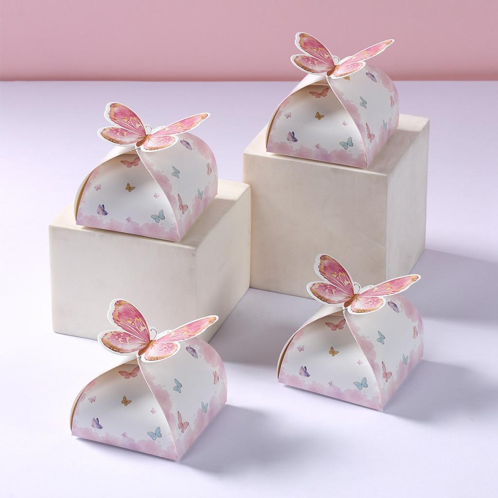Pink Butterfly Candy Bags Gift Packing Bags Butterfly Birthday Party Decorations Kids Gift Candy Bag Baby Shower Party Supplies