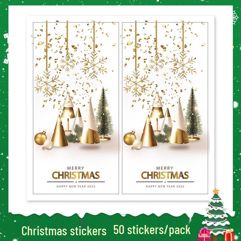 Christmas Gift Box Stickers - Cute Cartoon Santa Claus Sealing Labels