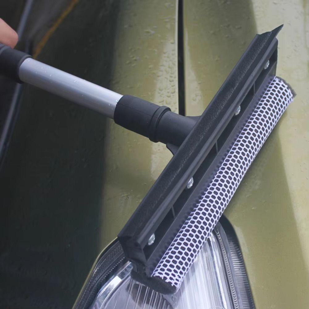 Double-Sided Glass Squeegee Extendable Handle Window Cleaning Wiper Portable Glass Brush Cleaner