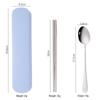 Portable Stainless Steel Cutlery Set: Fork, Spoon & Chopsticks - Ideal for Students & Outdoor Use