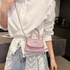 2025 New Bow High-end Fairy Simple High-value Shoulder Messenger Bag Silk Thread Shiny Small Square Bag