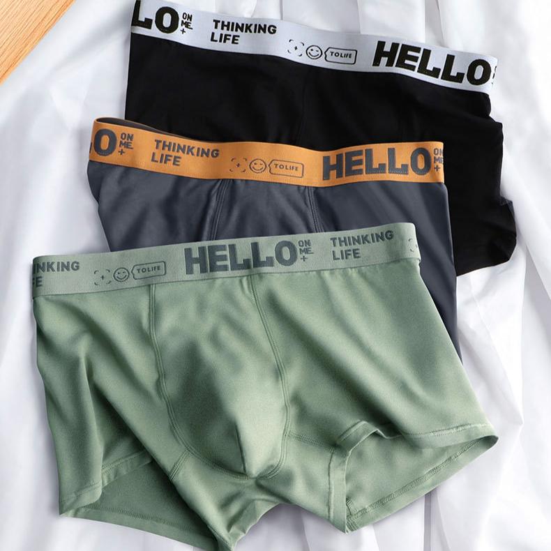 4pcs Men's Underwear Men's Boxer Shorts Mid Waist Comfortable Breathable Shorts Trendy Four Cornered Underwear Boxer Brief