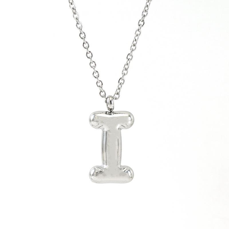 Fashionable Plump Stainless Steel Alphabet Necklace For Women
