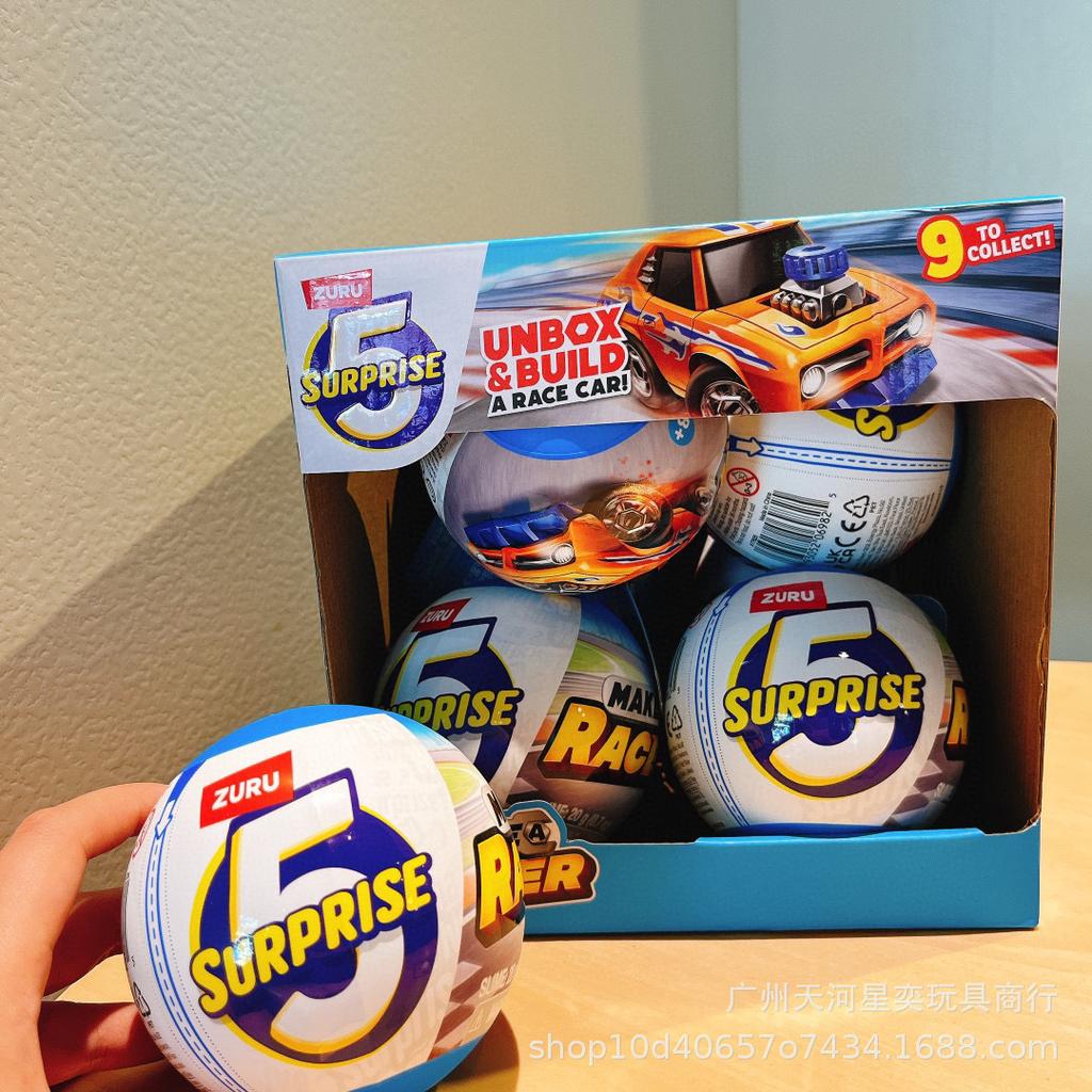 Zuru 2025 Latest Surprise Blind Box 5 Surprise Q Style Race Car Plaything Model 77625 Unbox Build Surprise Egg 9 To Collect Styles Gift