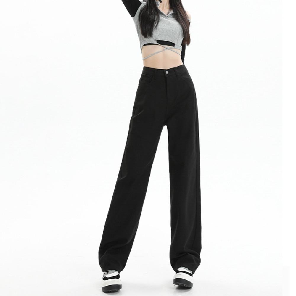 High-waisted Jeans Women's Straight-leg Small 2025 Autumn and Winter New Slim-fitting and Thin Versatile Drape Wide-leg Pants