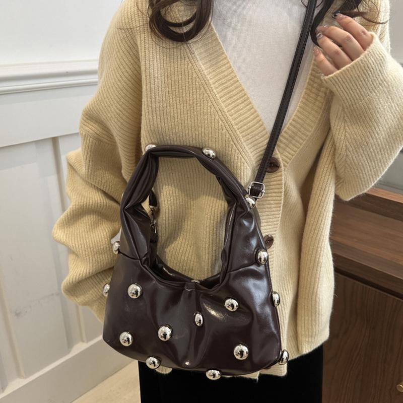 Personalized Pu Rivet Shoulder Bags Solid Color Crossbody Bag High-End Women Handbag Luxury Brand Satchel Small Tote Bag