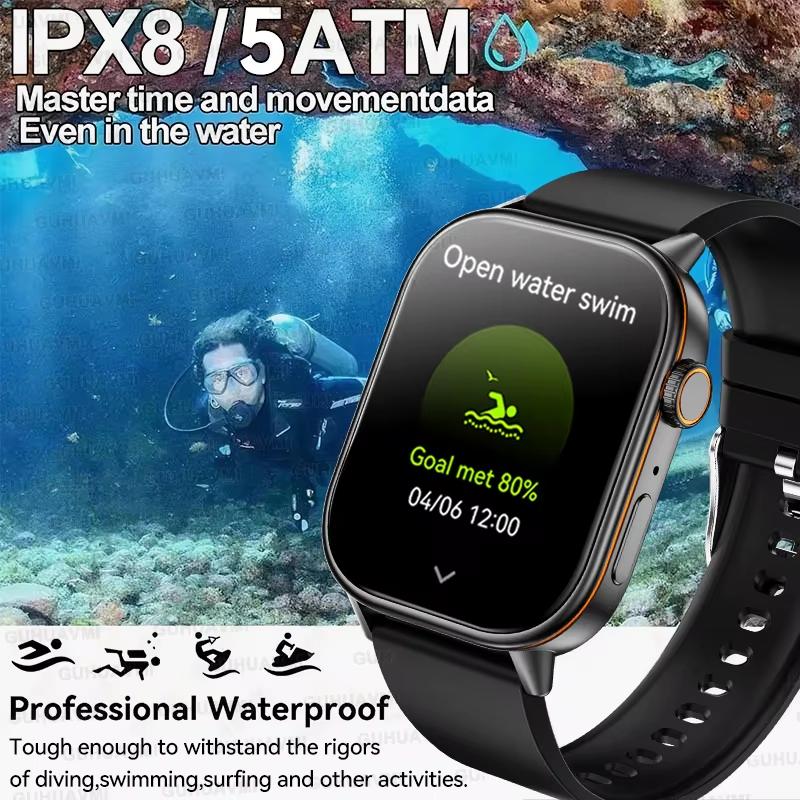 2025 New Uric Hot Sales Built In GPS Sports Smartwatch Men 2.01 Inch HD Screen Compass 5ATM Bluetooth Call Fitness Outdoor Adults