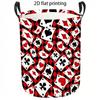 1pc Laundry Basket, Playing Card Pattern Dirty Clothes Hamper, Foldable Storage Organizer with Sturdy Handles for Bedroom And Living Room, Casual Home