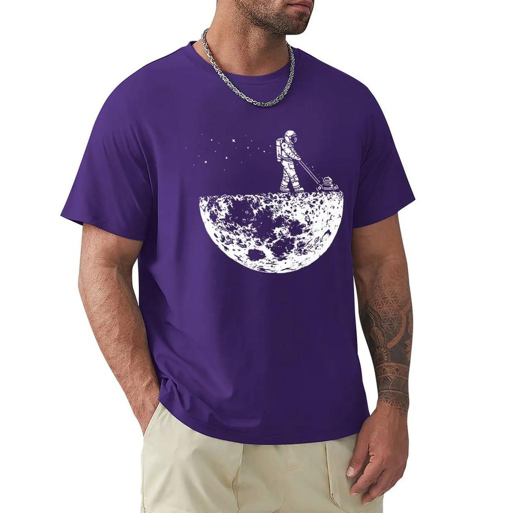 Astronauten schätzen die Mondumgebung Lustiger Druck T-Shirts Herren Locker Übergroße Kleidung Baumwolle Sommer Weiches T-Shirt Hip Hop T-Shirts