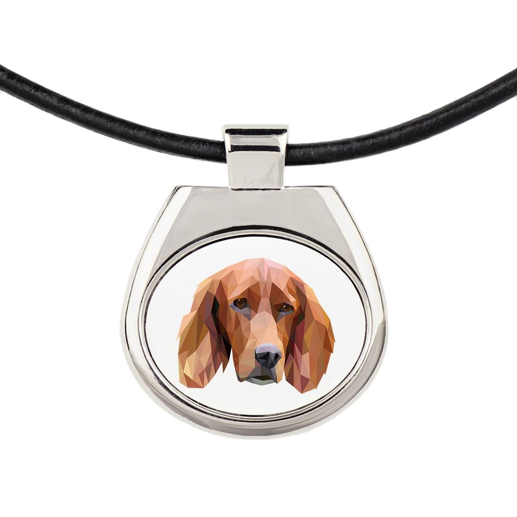 English setter, Lawerack, Laverack – Necklace with a geometric design and the inscription "Art-Dog" | Art-Dog