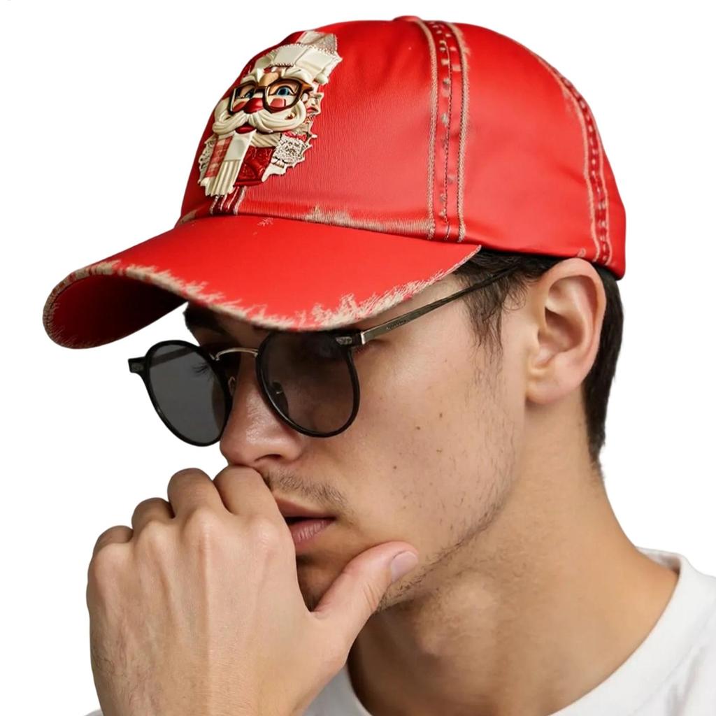 Vintage Novelty Adjustable Hat for Men Casual Party Decoration Christmas Santa Baseball Cap Funny Gift Holiday Celebration