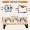 Anti-Leak Pet Feeder Non Slip Wood Dog Water Feeding Dish Cat Bowl Stand  Small to Medium Cats