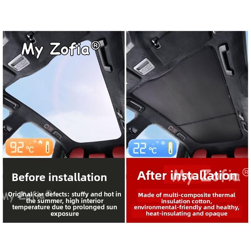 Car Sunroof Blind Sun Shade Cover Heat Insulation Anti-UV Sunroof Curtain Vehicle Interior Accessories For Zeekr 7GT 2025 2026