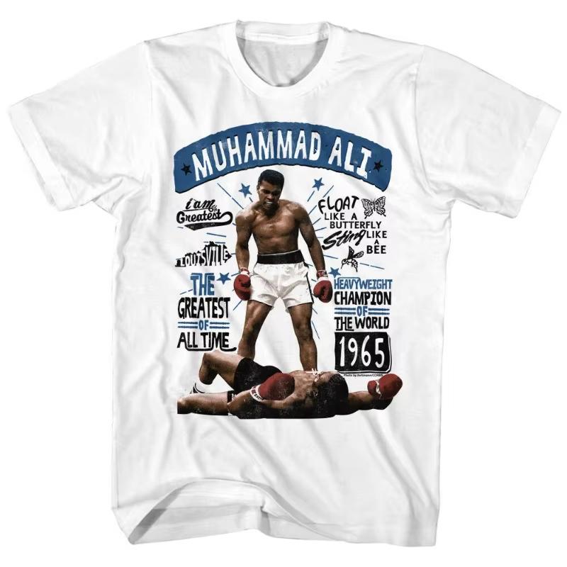 

Muhammad Ali Famous Quotes T-Shirt Men Fashion Street Hip-hop Rock Short-sleeved Women Cotton Round-neck Top 4XL