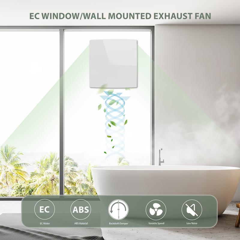 KCvents Ventilation Fan With Backdraft Damper and Remote Control For Bathroom Room Kitchen Wall Mount Home ECO Friendly 4/6in