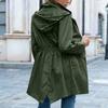 Veste de pluie à rayures solides pour femmes, imperméable à capuche et coupe-vent pour l'extérieur