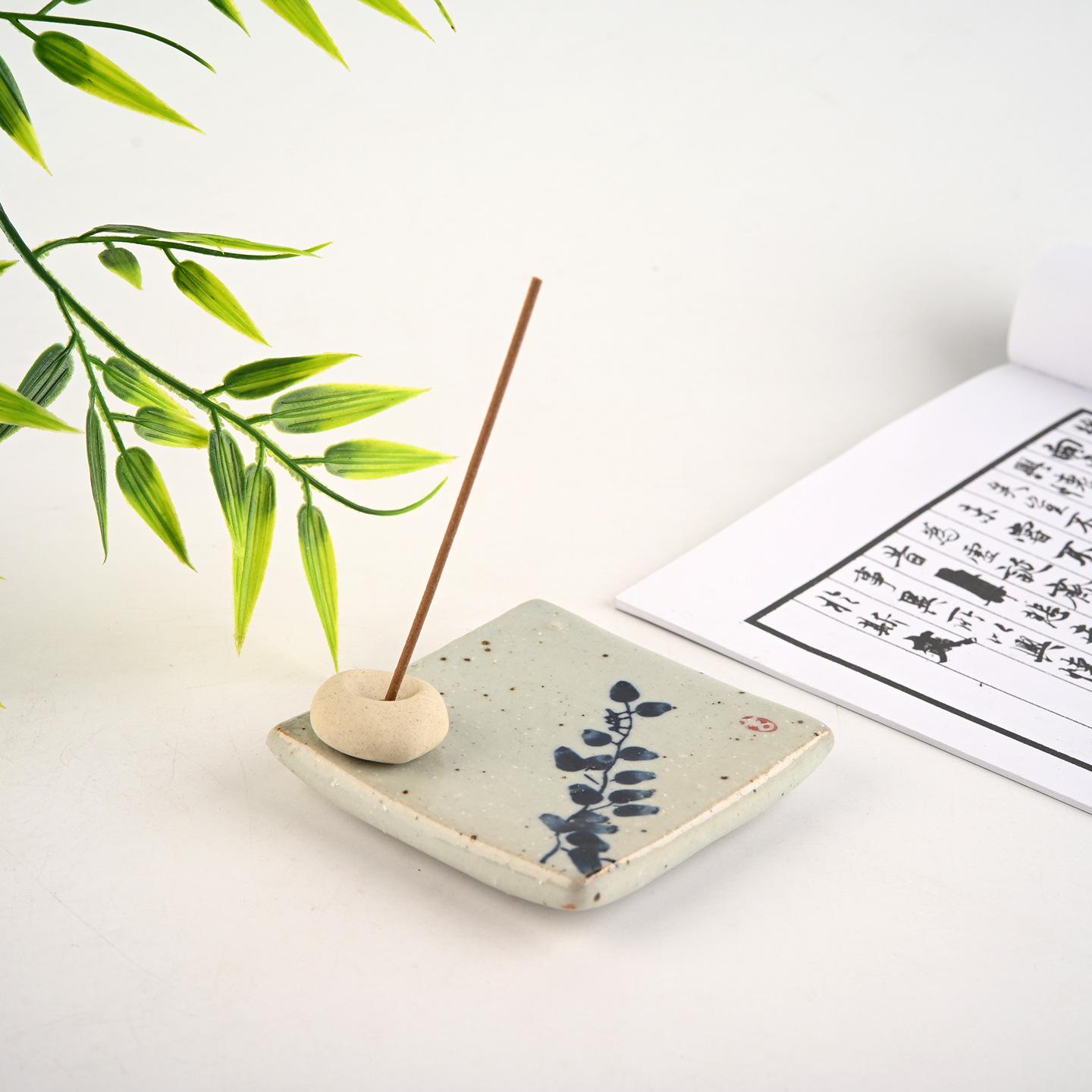 Antique Zen-Style Chinese Pottery Incense Holder and Burner Tea Table Decoration