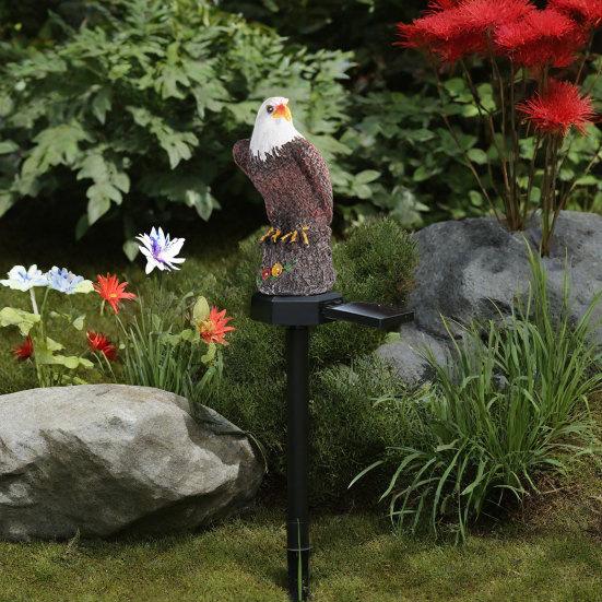 Rustic Wilderness Style Ornaments Eagle Solar Garden Light, Outdoor Waterproof LED Light with Weather Resistant Decor Stake, Bald for Courtyard