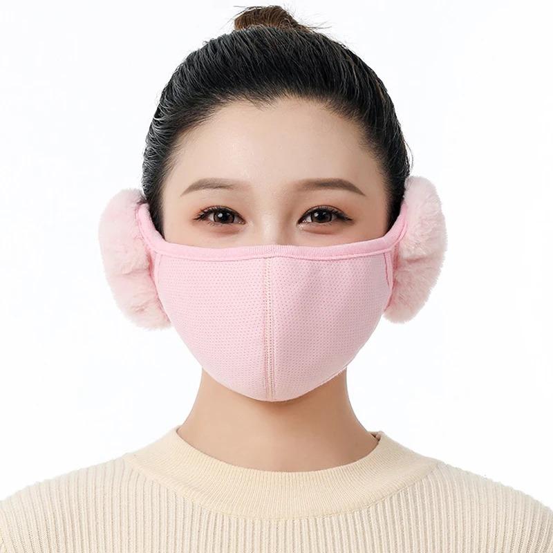 Winter Warm Face Mask with Earmuffs Windproof Motorcycle Cycling Ski Mask Women Men Hiking Riding Masks Sports Thermal Headwear