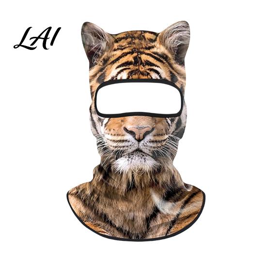 Cappuccio con Fantasia di Animali Realistica Maschera Integrale 3D con Orecchie Antivento Maschera Facciale da Ciclismo per Autunno Sci Inverno Copertura Protezione Solare Costume di Halloween