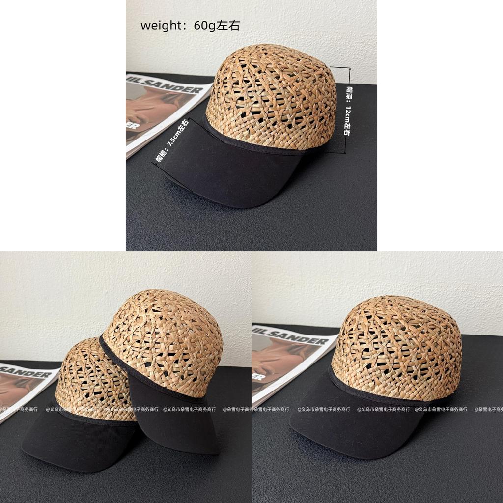 Natural Grass Baseball Cap With Breathable Mesh Sun Protection For Men And Women