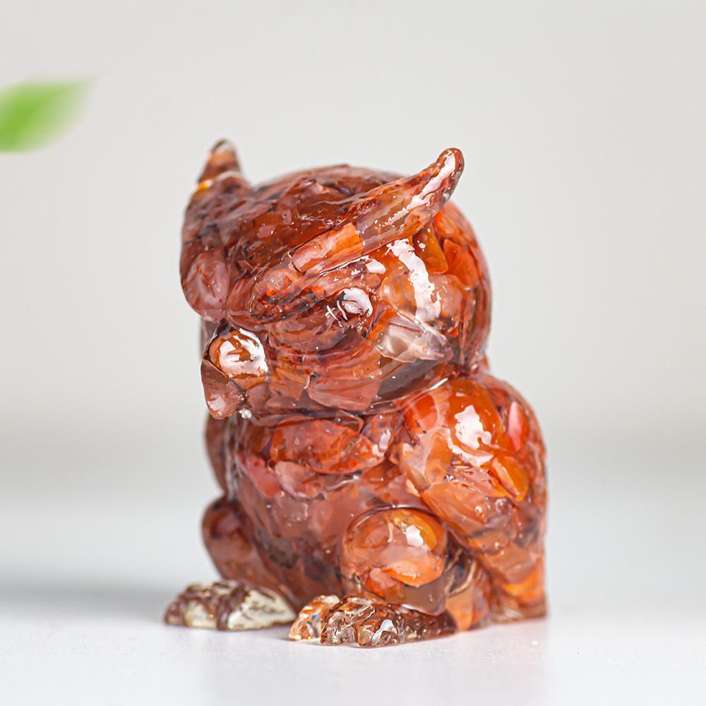 Resin Crystal Owl Figurine Home Decor Gift For Animal Lovers