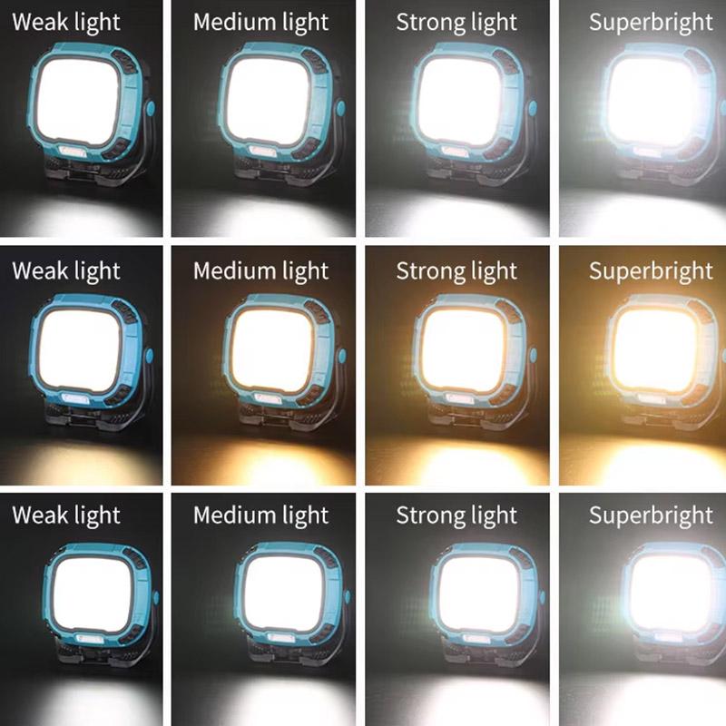 Portable LED Spotlight Lantern Strong Light Flashlight Outdoor Camping Fishing Emergency Rechargeable Magnetic Work Lamp W892