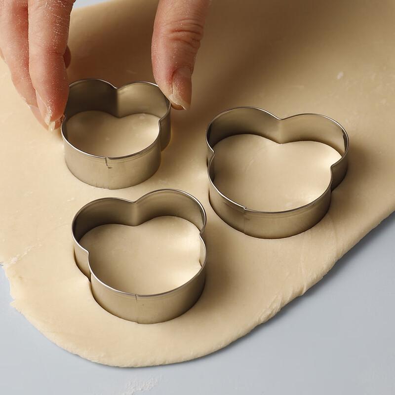 Pabei Stainless Steel Bear Head Cookie Cutters 3-Piece Set