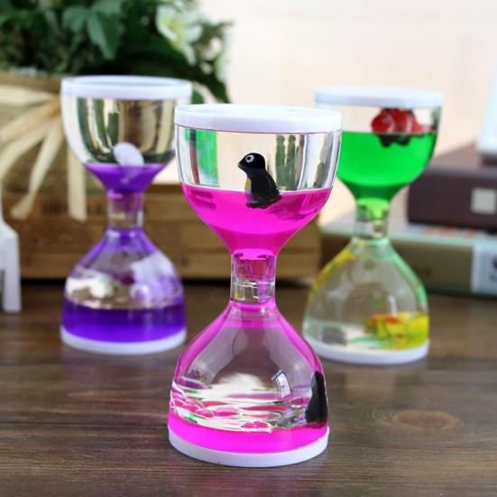 Liquid Motion Timer Decorative Dynamic Cartoon Animals Lovely Satisfying Sensory Oil Drop Timer Home Decoration