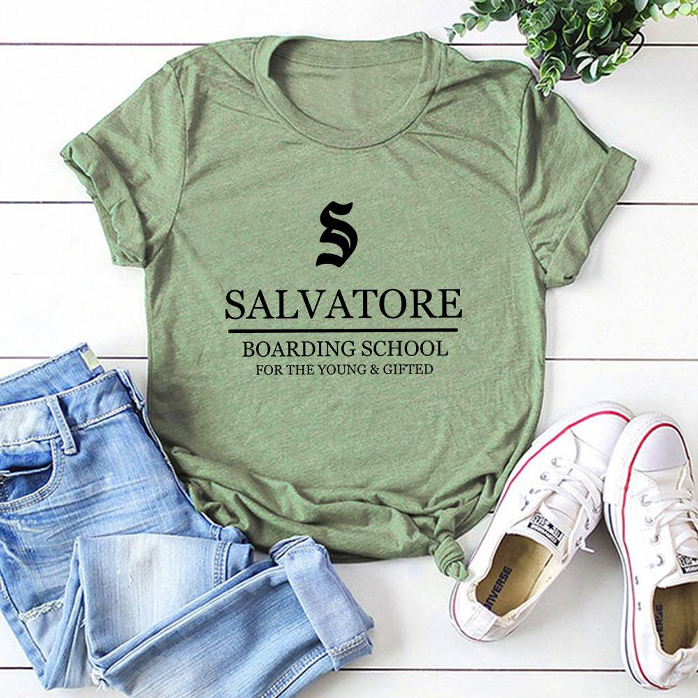 Salvatore Boarding School Tshirt TV Show TVD Vampire Diaries Tees Damon Stefan Salvatore Shirt Mystic Falls Vampire Fans Gift