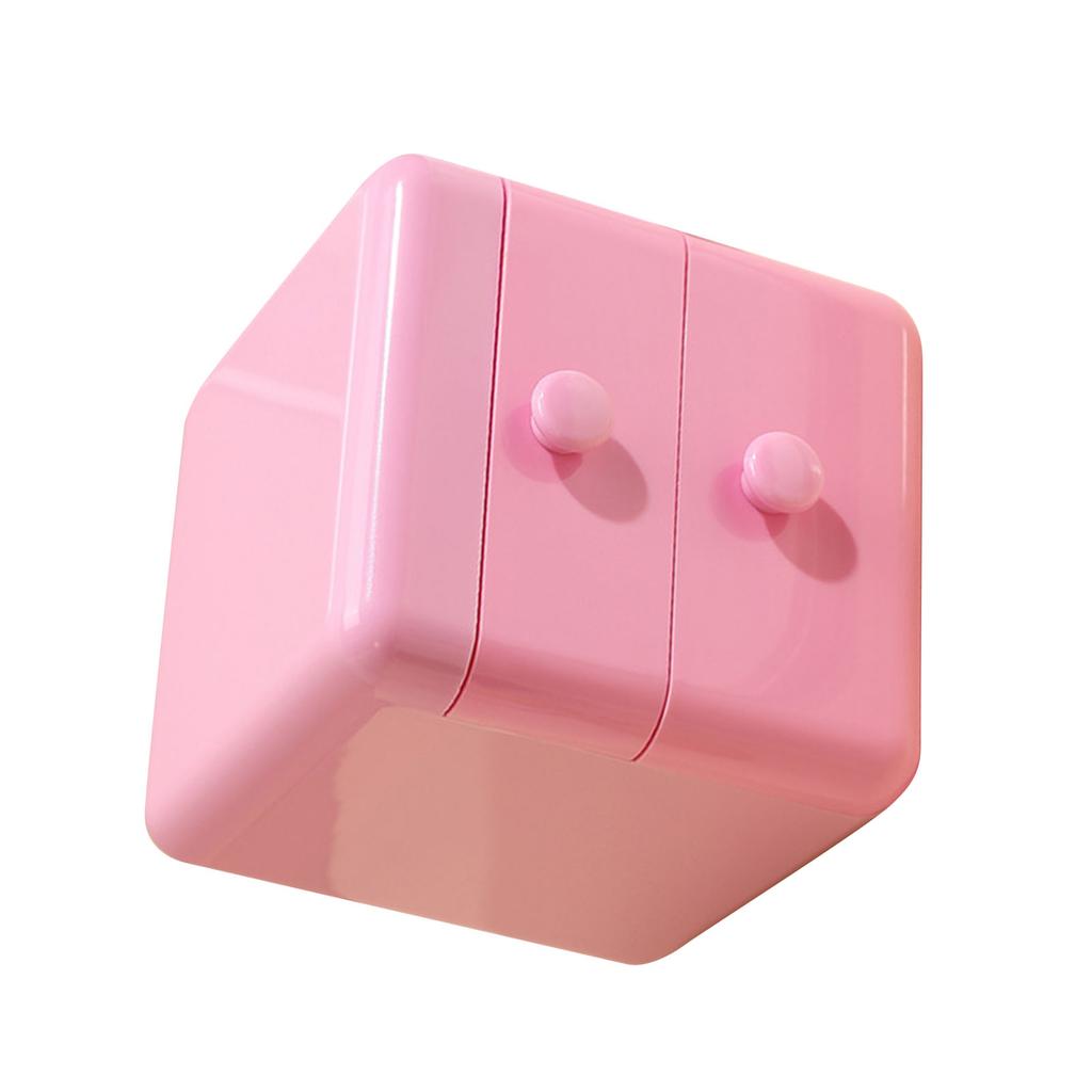 Desk Storage Box with 2 Drawers and   Lid Plastic Cute     Desktop Jewelry Stationary   for Home Dorm