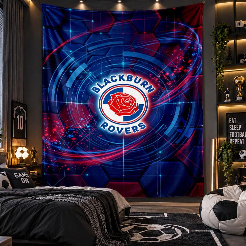 Wall Hanging Tapestry Blackburn Rovers Football Print Cloth for Living Room Bedroom Home Decor