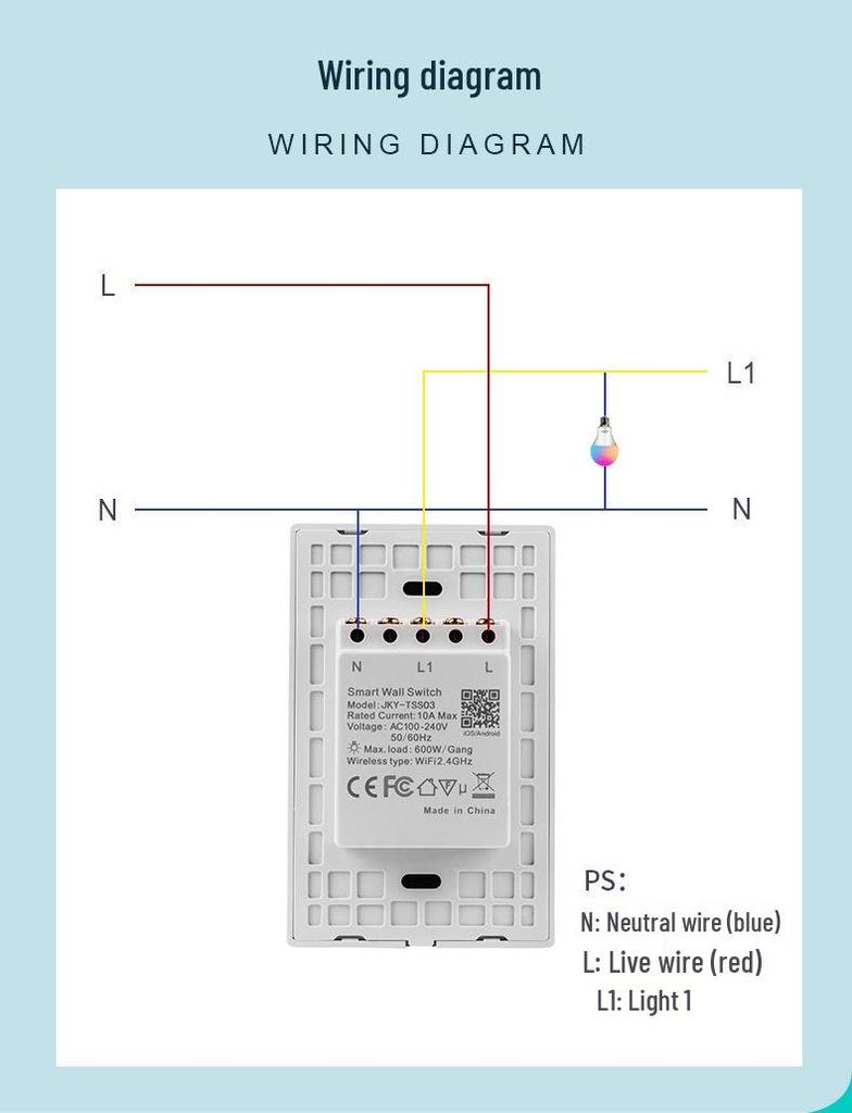 WiFi Doodle Smart Touch Wall Switch, Alexa-Compatible, US Standard, Timer Function, 1/2/3 Gang Options