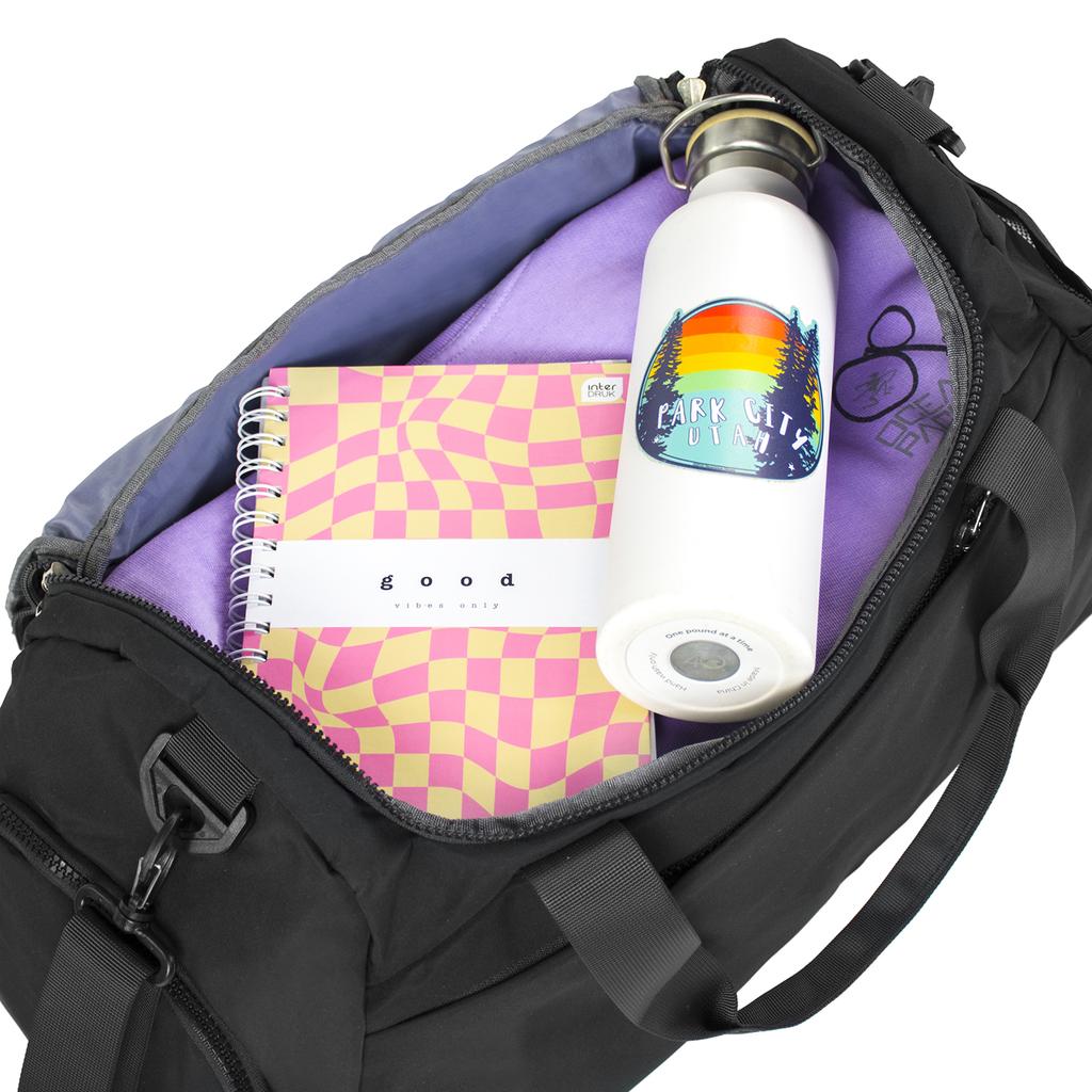 Large black sports travel bag, hand luggage, training bag